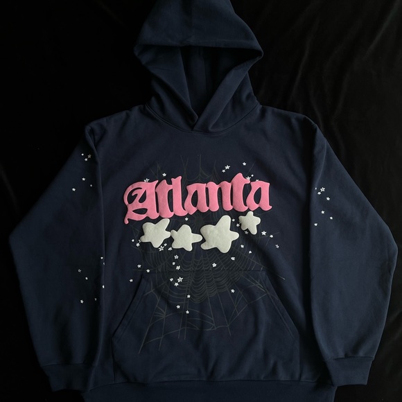 Sp5der Atlanta Hoodie Navy Size Large - Picture 1 of 3